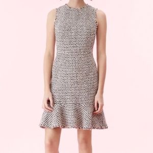 Rebecca Taylor Houndstooth Tweed Mini Dress With Concealed Back Zipper in Size 2